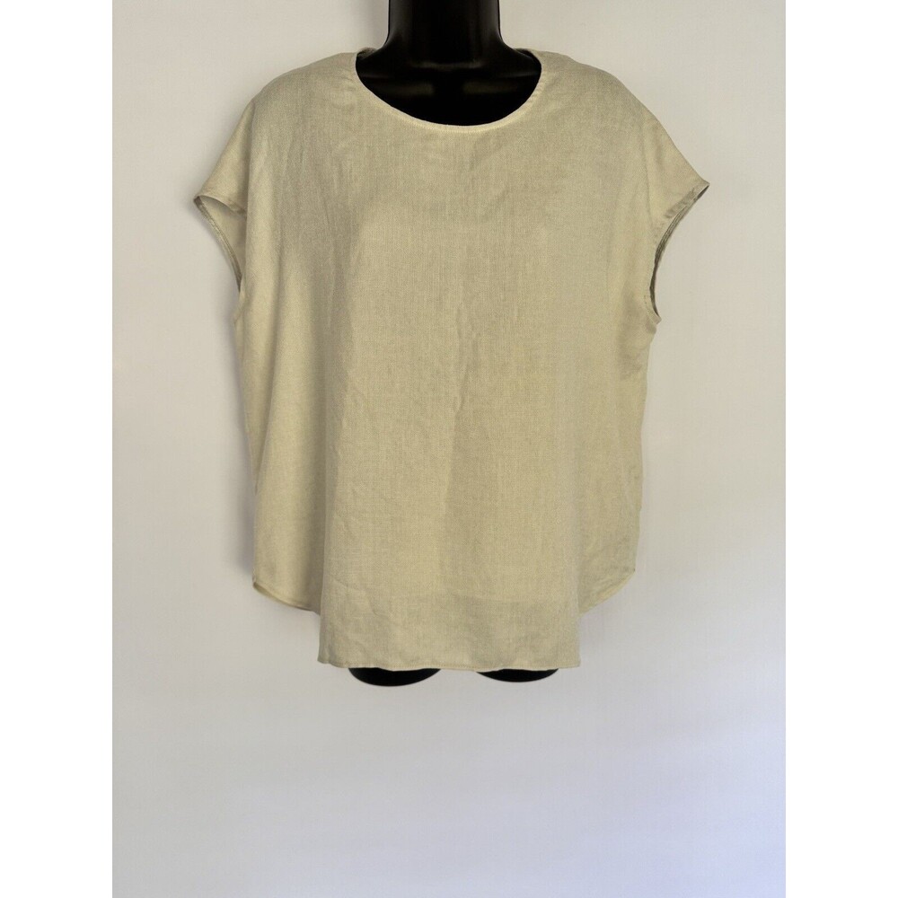 mm lafleur Women’s Cream Boxy Short Sleeve Blouse Size S